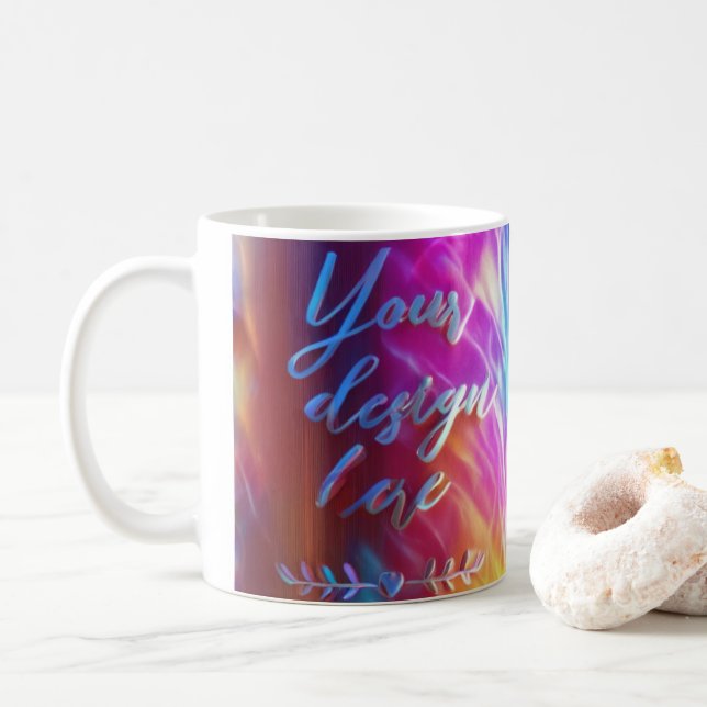 Mockup-Foto der weißen Tasse (Mit Donut)