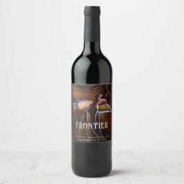 Mockup Frontier Saddle Western Custom Wine Labels Weinetikett