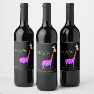 Mockup Giraffe Wild Safari Custom Wine Labels Weinetikett