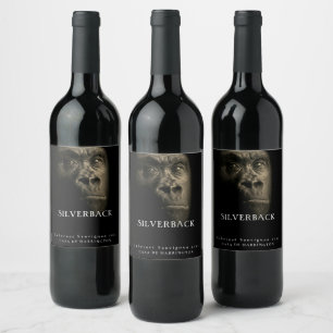 Mockup Gold Gorilla Silverback Custom Wine Labels Weinetikett