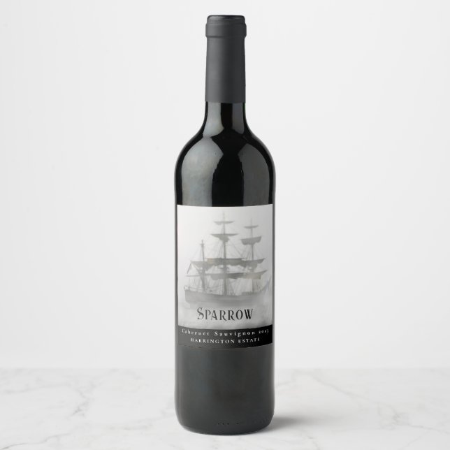 Mockup Pirate Ship Custom Wine Labels Weinetikett (Vorderseite)