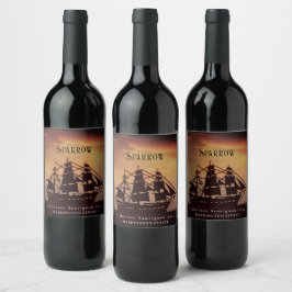 Mockup Pirate Ship Custom Wine Labels Weinetikett