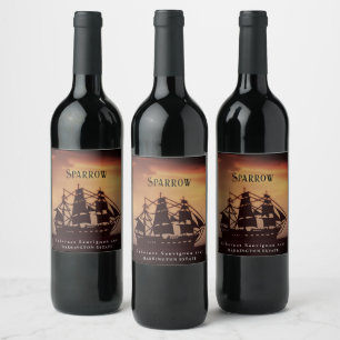 Mockup Pirate Ship Custom Wine Labels Weinetikett