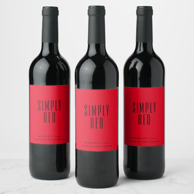 Mockup Red Wine Custom Wine Labels Weinetikett (Flaschen)