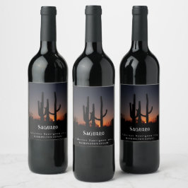Mockup Saguaro Cactus Custom Wine Labels Weinetikett