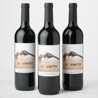 Mockup Six Shooter Custom Wine Labels Weinetikett
