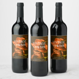 Mockup Vintag Cowboy Western Rustikale Weinetikett