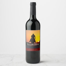 Mockup Vintager Western Rustikale Weinfelder Weinetikett