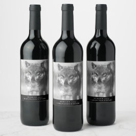 Mockup Wolf Custom Wine Labels Weinetikett