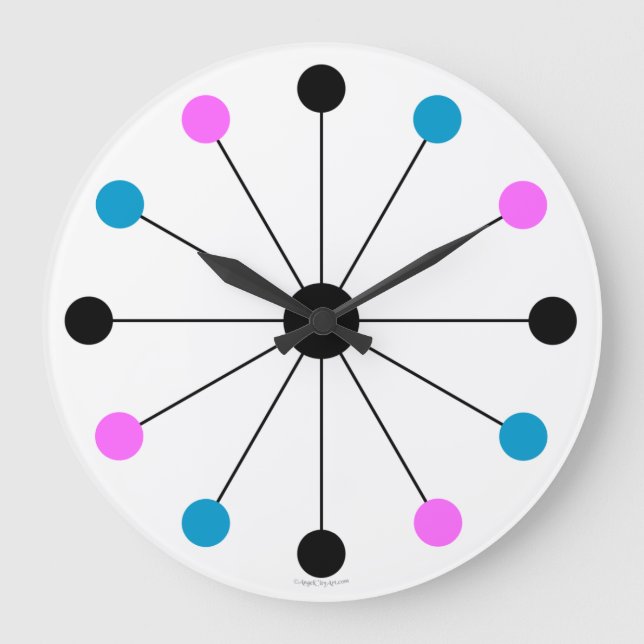 Mod 1960er Retro-Wall-Uhr Große Wanduhr (Vorderseite)