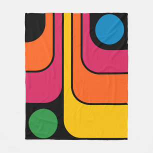 Mod 1970er Retro-Stil Geometrisches Design Fleecedecke