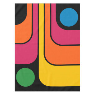 Mod 1970er Retro-Stil Geometrisches Design Tischdecke