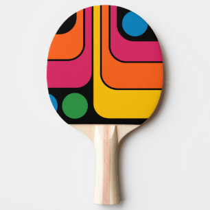 Mod 1970er Retro-Stil Geometrisches Design Tischtennis Schläger