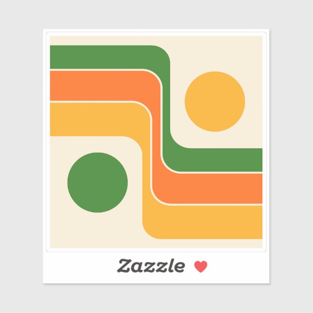 Mod 1970s Retro Style Geometric Design Aufkleber (Blatt)