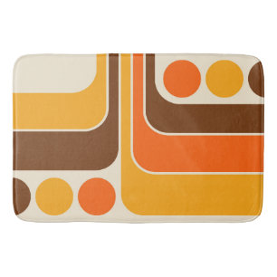Mod 1970s Retro Style Geometric Design Badematte
