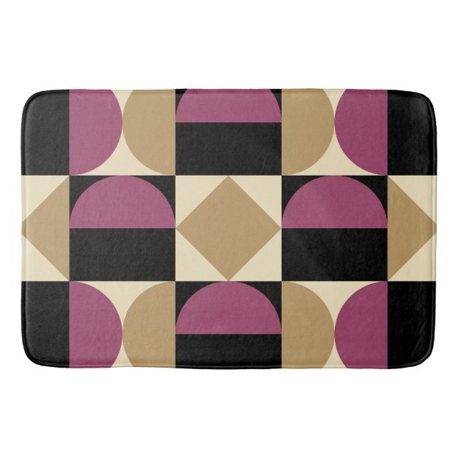 Mod 1970s Retro Style Geometric Design Badematte (Vorderseite)