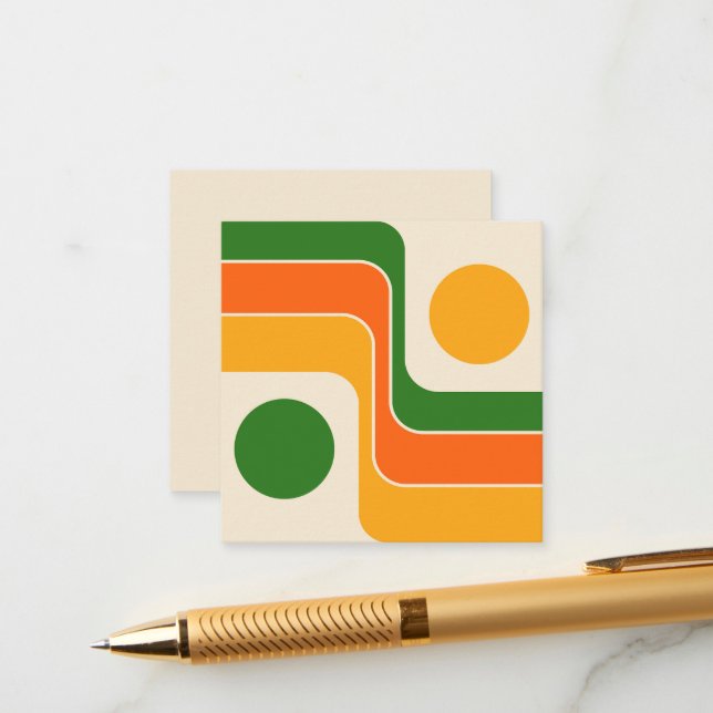 Mod 1970s Retro Style Geometric Design Begleitkarte (Vorderseite/Rückseite Beispiel)