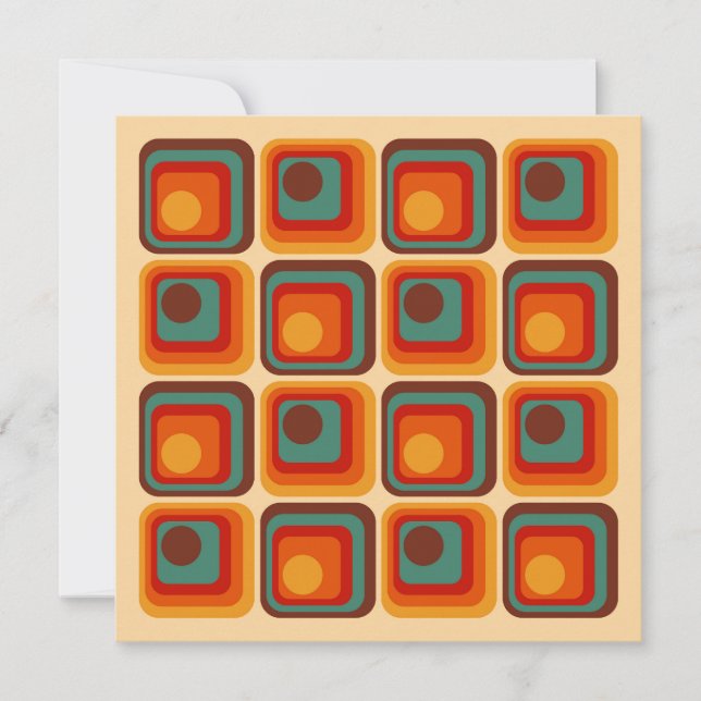 Mod 1970s Retro Style Geometric Design Einladung (Vorderseite)
