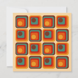 Mod 1970s Retro Style Geometric Design Einladung
