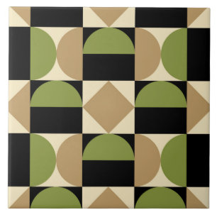 Mod 1970s Retro Style Geometric Design Fliese