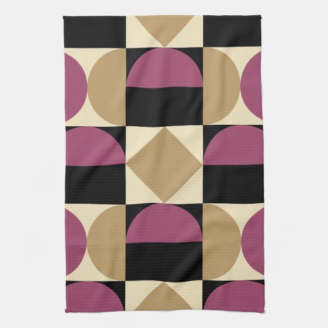 Mod 1970s Retro Style Geometric Design Geschirrtuch (Vertikal)