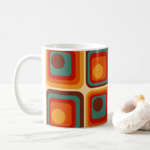 Mod 1970s Retro Style Geometric Design Kaffeetasse