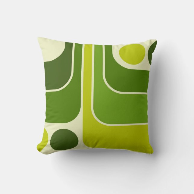 Mod 1970s Retro Style Geometric Design Kissen (Vorderseite)