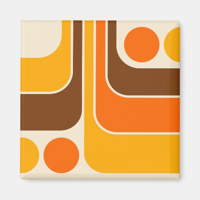 Mod 1970s Retro Style Geometric Design Magnet (Vorne)
