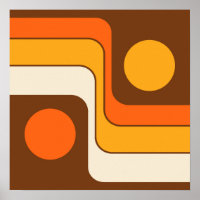 Mod 1970s Retro Style Geometric Design