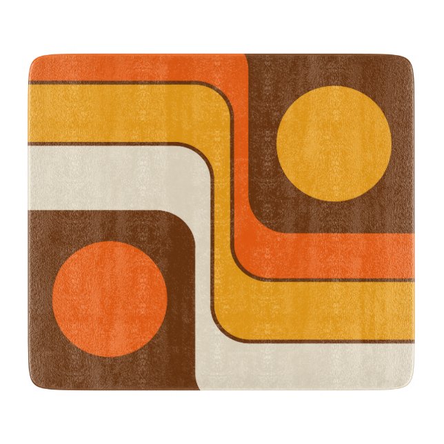 Mod 1970s Retro Style Geometric Design Schneidebrett (Vorderseite)