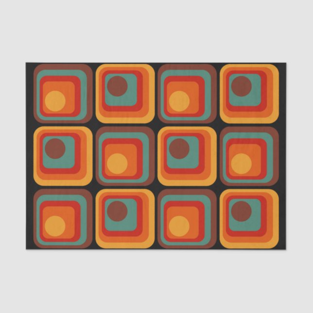 Mod 1970s Retro Style Geometric Design Seidenpapier (Vorderseite)