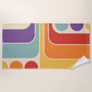 Mod 1970s Retro Style Geometric Design Strandtuch