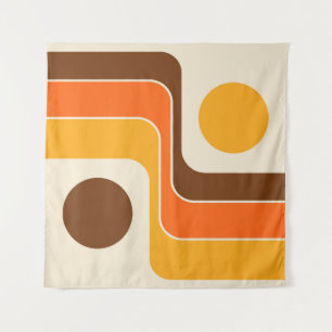 Mod 1970s Retro Style Geometric Design Wandteppich