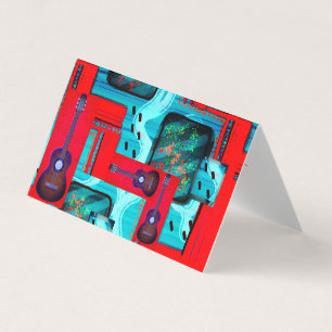Mod Abstrakt Collage Guitar Lektionen/Musik Visitenkarten