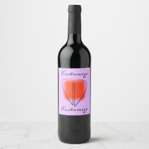 Mod Art Heart Custom Wine Label Weinetikett