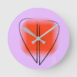 Mod Art Heart Runde Wanduhr