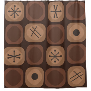 Mod Art Soft Cubes Brown aus den 1950er Jahren Duschvorhang