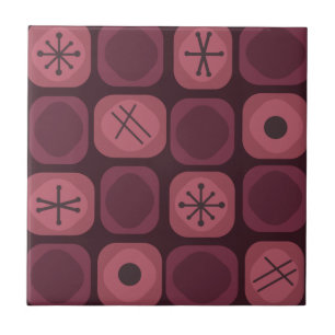 Mod Art Soft Cubes Burgundy aus den 50er Jahren Fliese