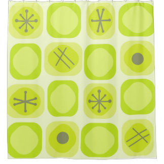 Mod Art Soft Cubes Chartreuse der 50er Jahre Duschvorhang