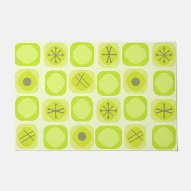 Mod Art Soft Cubes Chartreuse der 50er Jahre Fußmatte (Vorderseite)