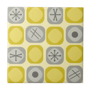 Mod Art Soft Cubes Yellow Grey aus den 50er Jahren Fliese
