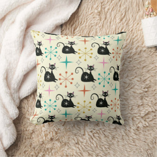 Mod Atome Katzen aus der Mitte des Jahrhunderts mi Kissen