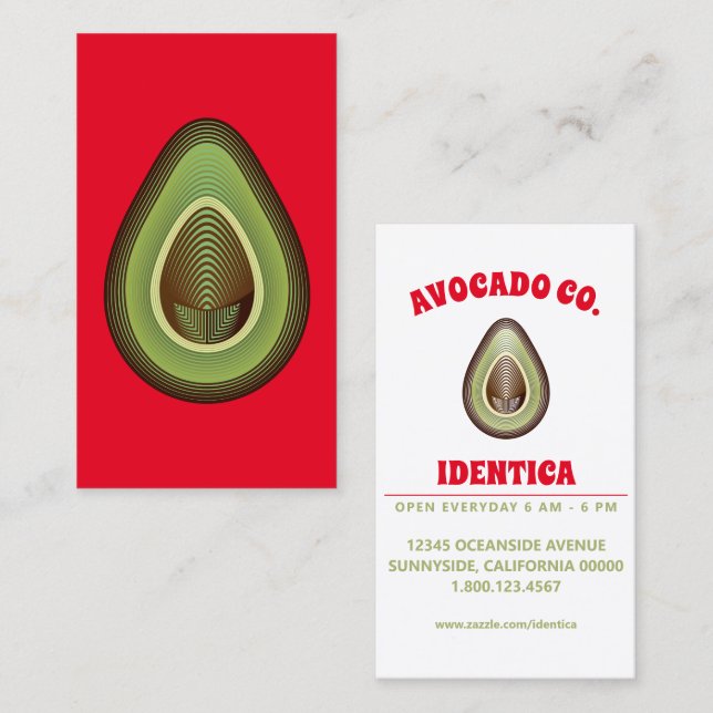 Mod avocado visitenkarte (Vorne/Hinten)