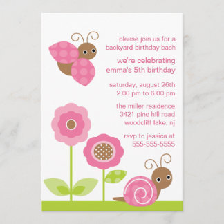Mod Baby Bugs zum Geburtstag Einladung