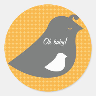 Mod Baby Shower Gunst Dekor - Eine LIttle Birdie Runder Aufkleber