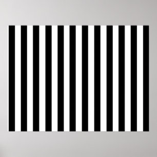 Mod Black and White Stripes Pattern Poster