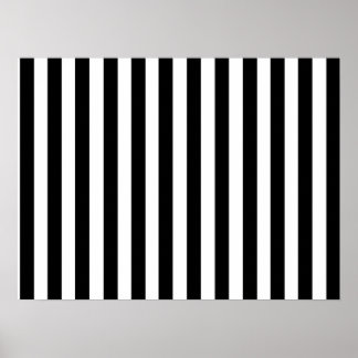 Mod Black and White Stripes Pattern Poster