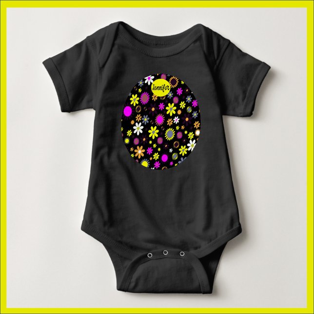 Mod Black Floral Baby Strampler (Von Creator hochgeladen)