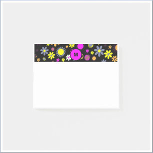Mod Black Floral Post-it Klebezettel