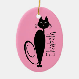Mod Black Kitty Ornament